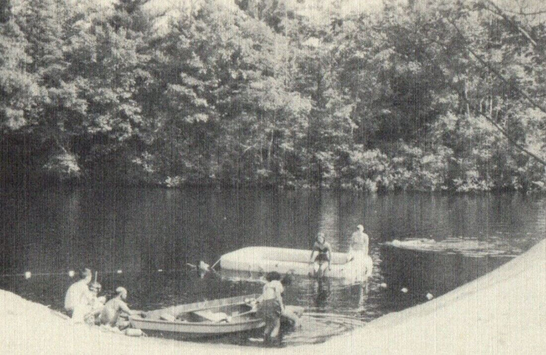 The Evergreen's Excellent Beach Boating Barnstead New Hampshire NH Postcard