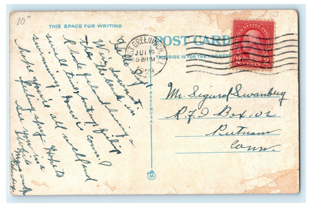 1929 Chepiwanoxet, East Greenwich Rhode Island RI Vintage Postcard