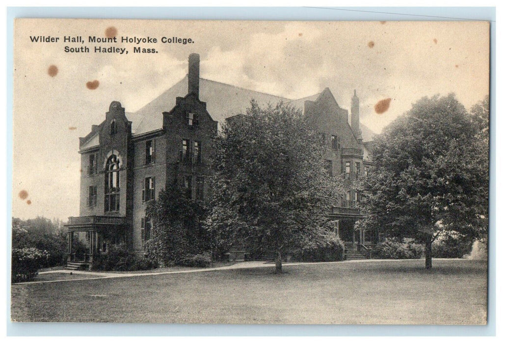 1924 Wilder Hall Mount Holyoke College South Hadley Massachusetts MA Postcard