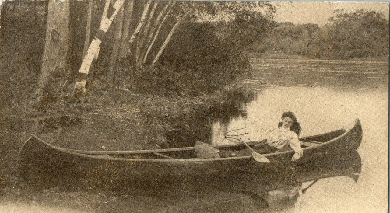 1906 On the Charles at Riverside, Springfield, Massachusetts MA Antique Postcard