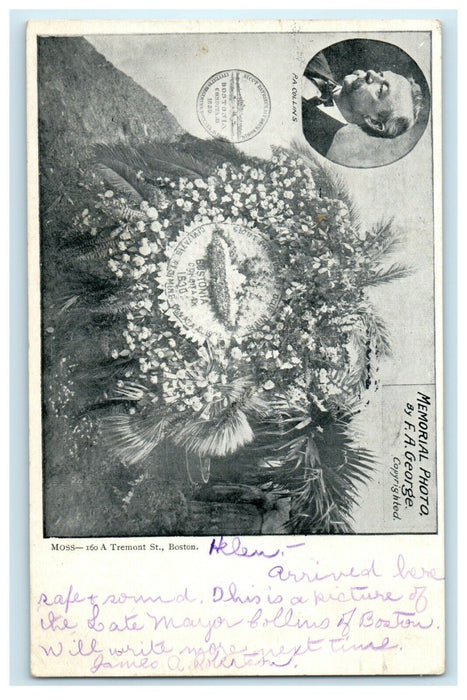 c1905 Memorial Photo Of P.A Collins Tremont St. Boston Massachusetts MA Postcard