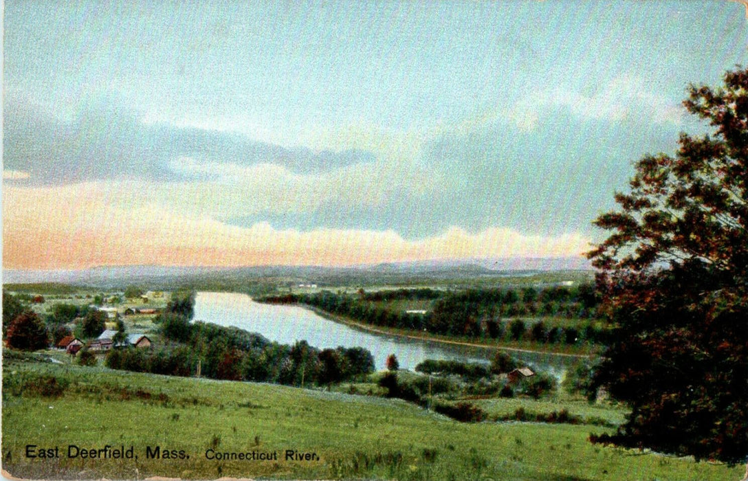 c1920s Connecticut River, East Deerfield, Massachusetts MA Posted Postcard