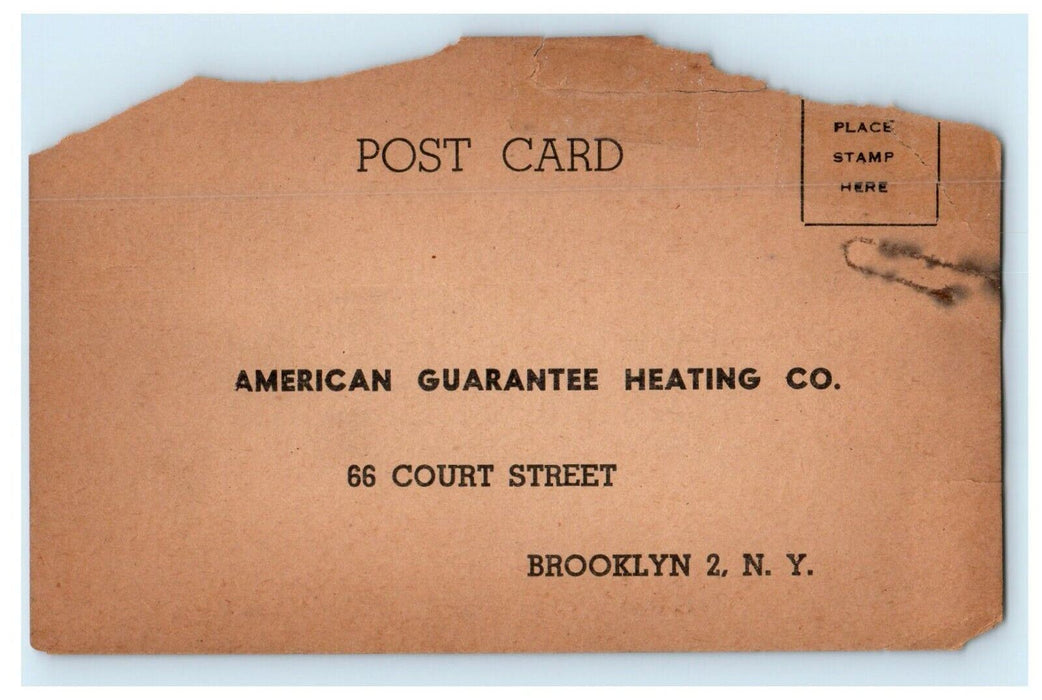 American Guarantee Heating Co. Brooklyn New York NY Advertising Postcard