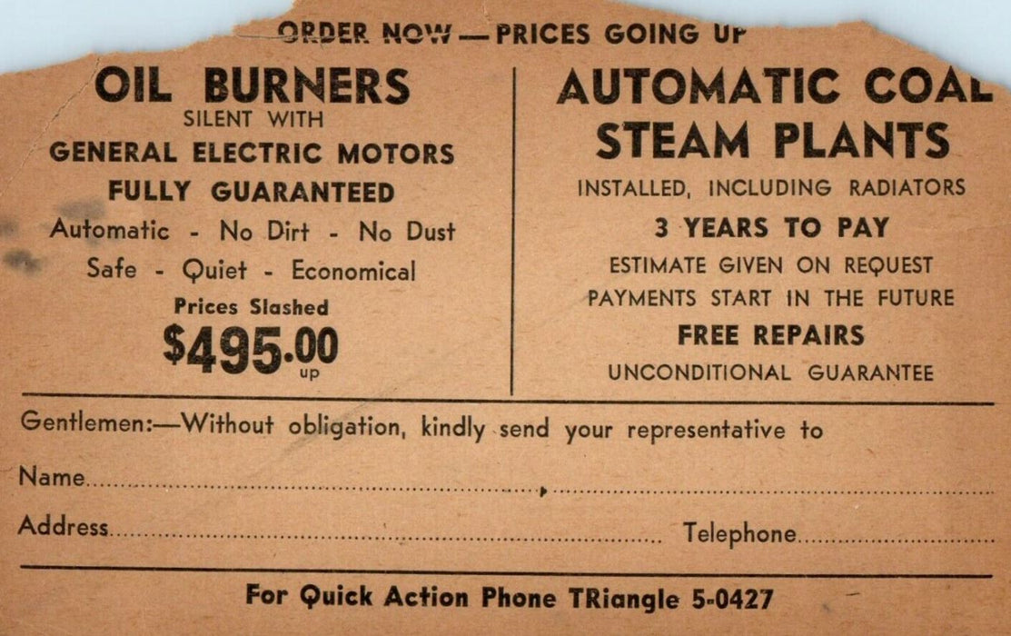 American Guarantee Heating Co. Brooklyn New York NY Advertising Postcard
