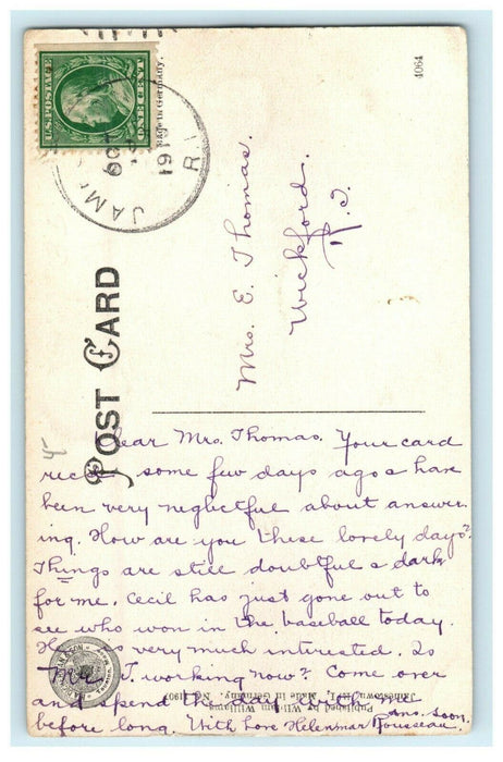 1919 Shorby Hill, Jamestown, Rhode Island RI Antique Postcard