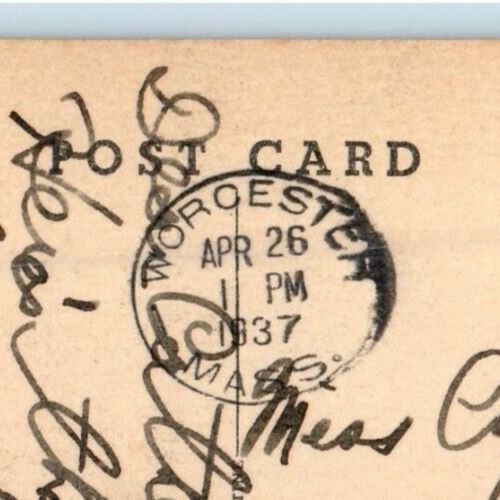 1937 Mt. Carmel Catholic Church Ware Massachusetts MA Posted Vintage Postcard