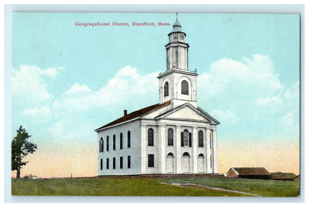 Congregational Church Blandford Massachusetts MA Unposted Postcard