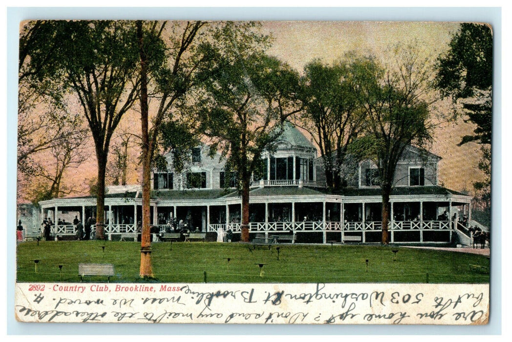 1910 Country Club Brookline Massachusetts MA Antique Postcard