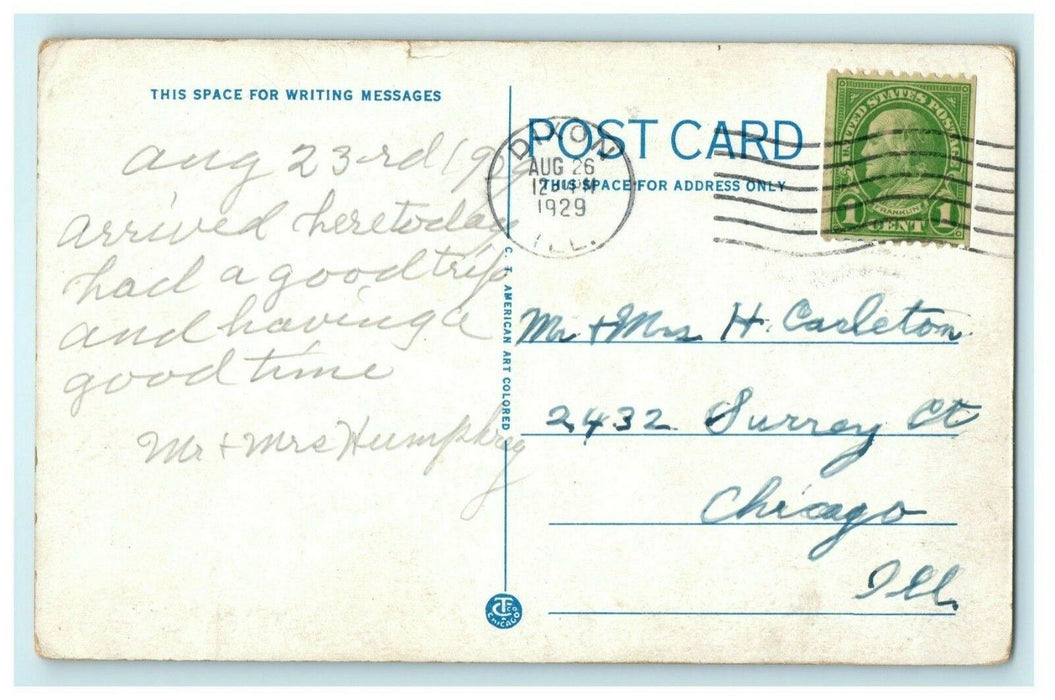 New Power House and Dam Dixon Illinois 1929 Vintage Antique Postcard