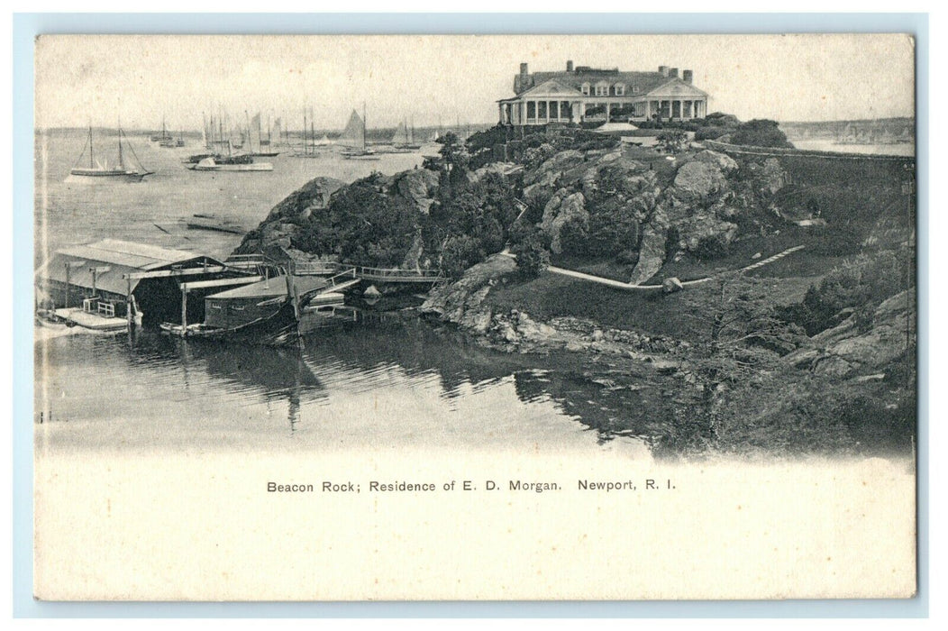 1905 Beacon Rock, Residence of ED Morgan, Newport Rhode Island RI Postcard