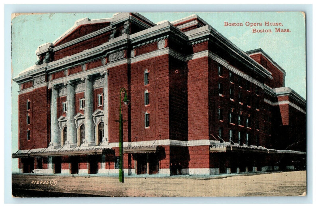 1912 Boston Massachusetts Opera House Street View MA Antique Postcard