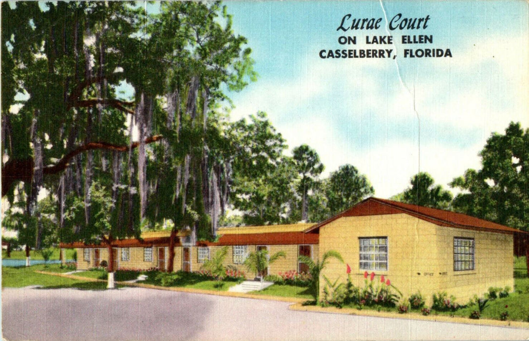 c1920s Lurae Court On Lake Ellen, Casselberry Florida FL Unposted Postcard