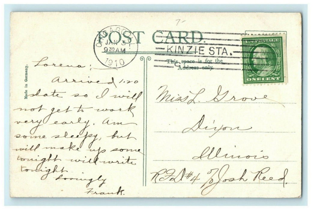 Chicago North Western Railway Illinois Overland Limited 1910 Antique Postcard