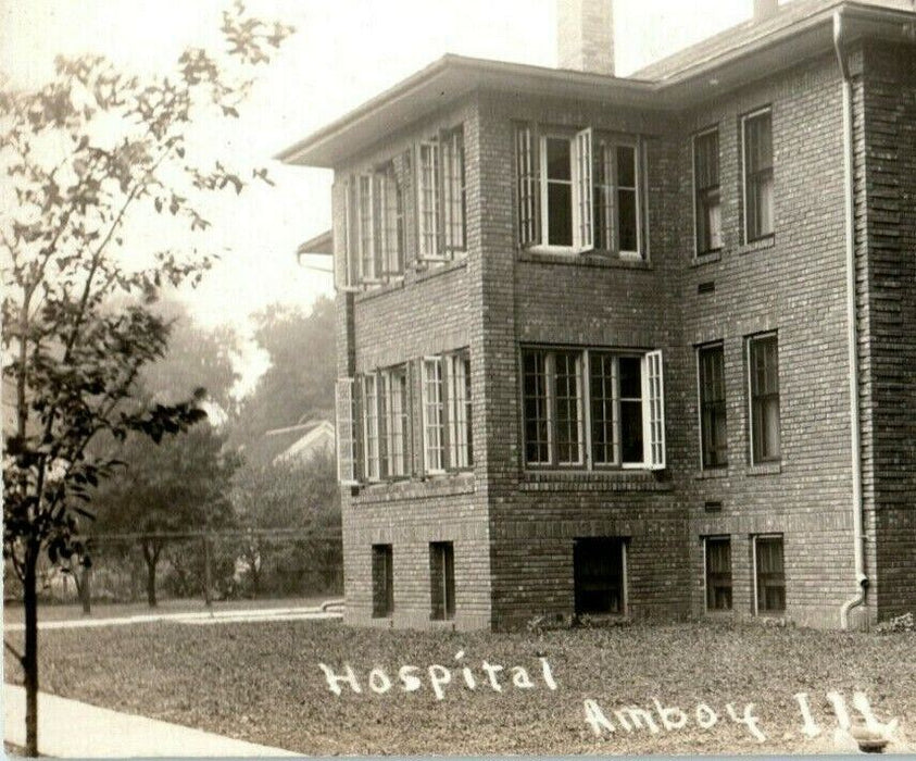 Hospital Amboy Illinois c1910 RPPC Photo Vintage Antique Postcard