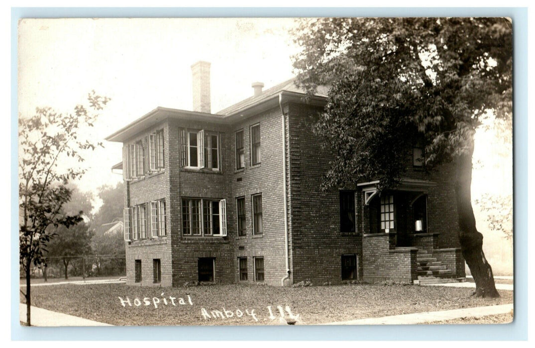 Hospital Amboy Illinois c1910 RPPC Photo Vintage Antique Postcard