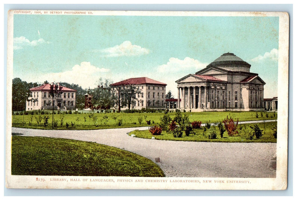 c1905 Library Hall of Languages Physics and Chem Lab NY University Postcard