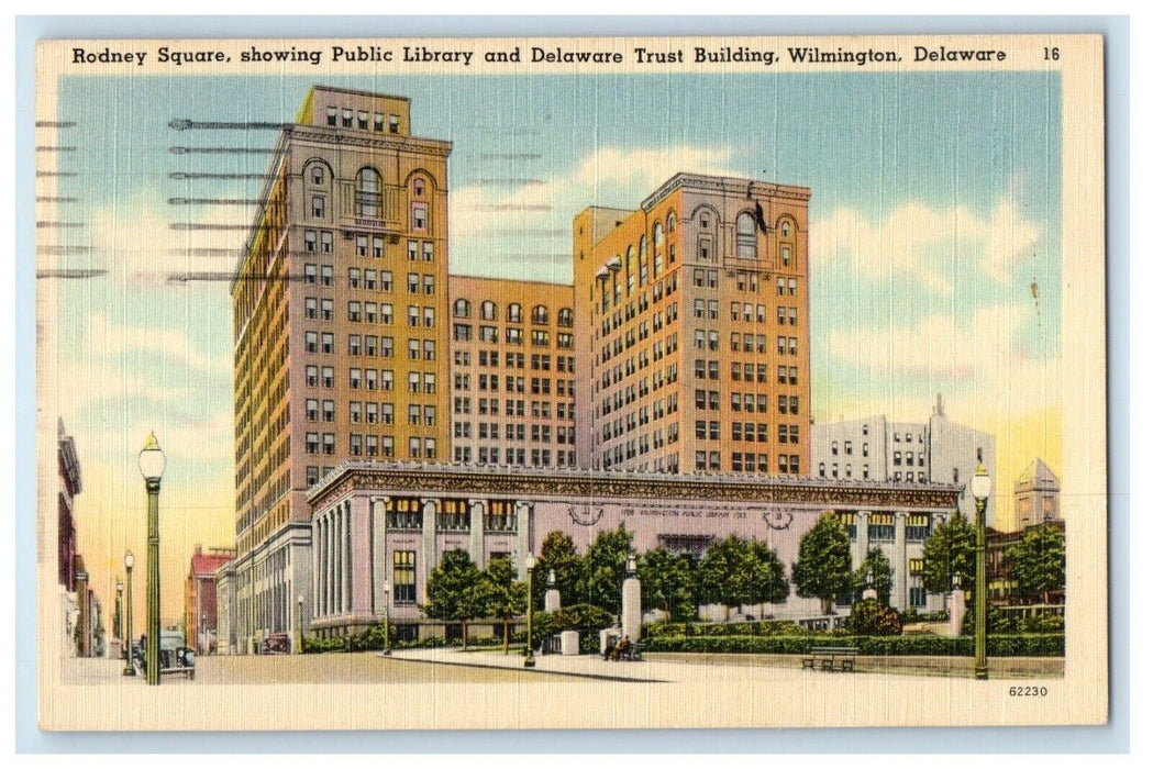 1949 Rodney Square Public Square Delaware Trust Building Wilmington DE Postcard