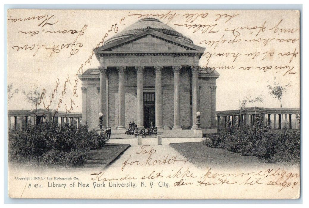 1907 Library of New York University New York City NY Posted Postcard