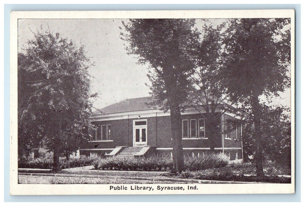Syracuse Indiana IN, Public Library Building Unposted Vintage Postcard