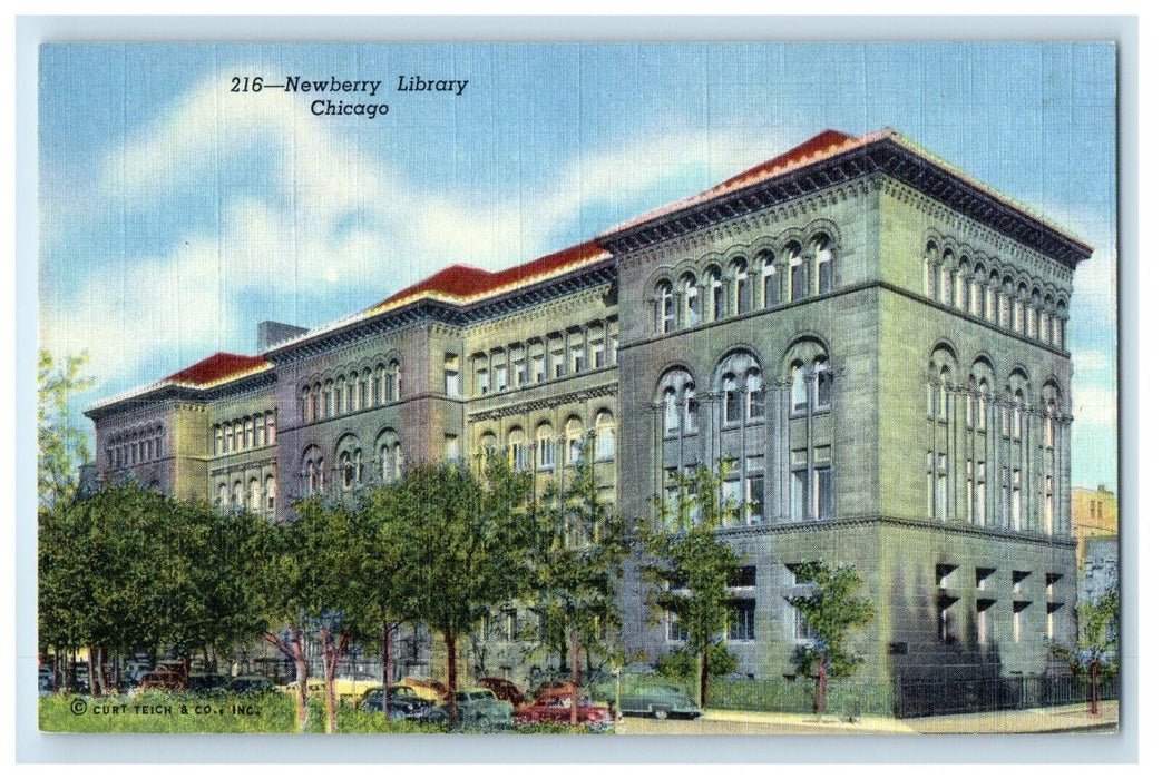 c1940's Newberry Library Chicago Illinois IL Unposted Vintage Postcard