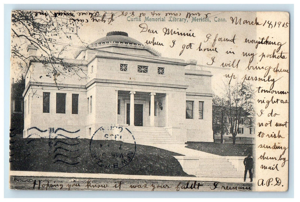 1903 Curtis Memorial Library, Meriden Connecticut CT August Schmelzer Postcard