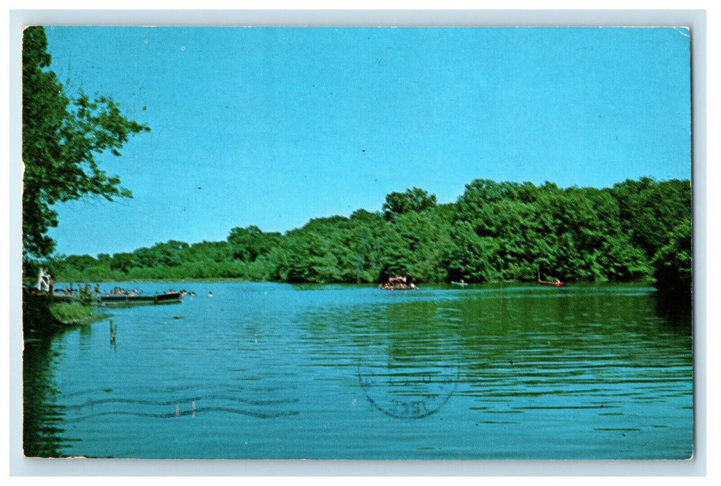 c1960s Hidden Lake Campgrounds and Recreational Area Illinois IL Cancel Postcard