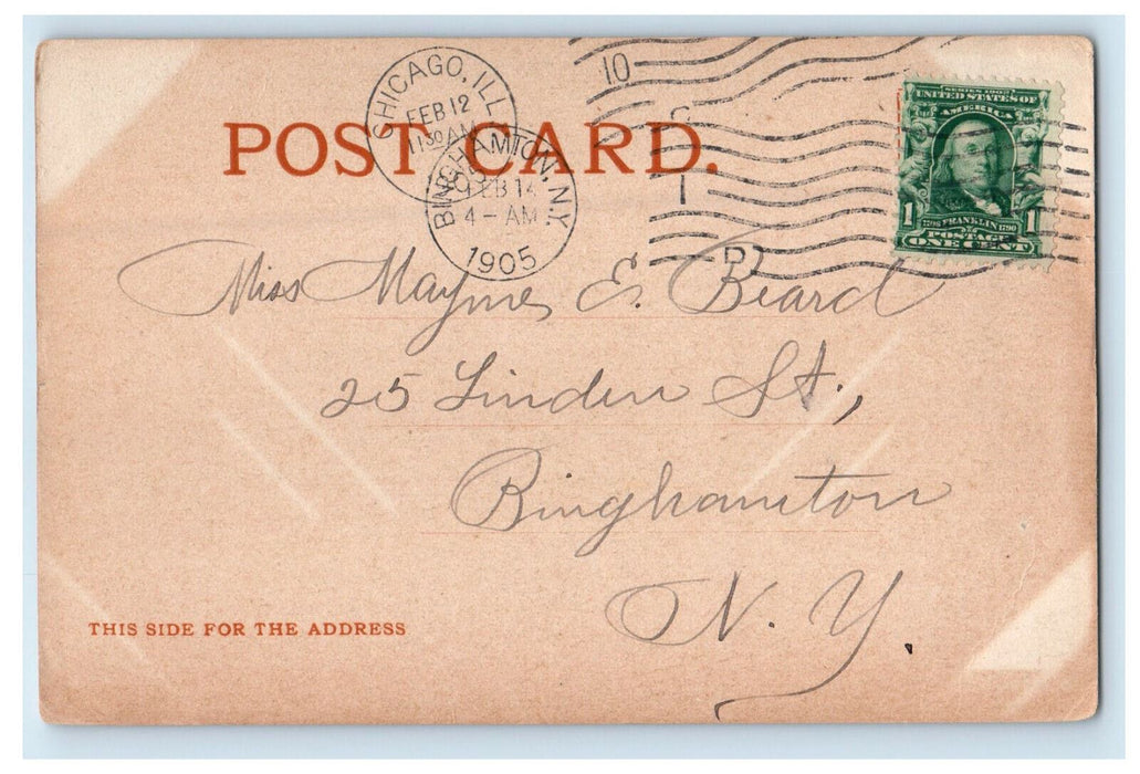 1905 Public Library Chicago Illinois IL Unposted Antique VC Hammon Postcard