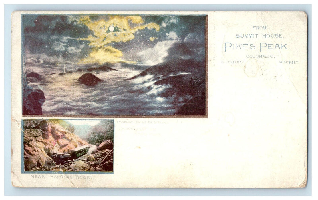 1899 Near Hanging Rock, From Summit Pike's Peak Stamp PMC Posted Postcard