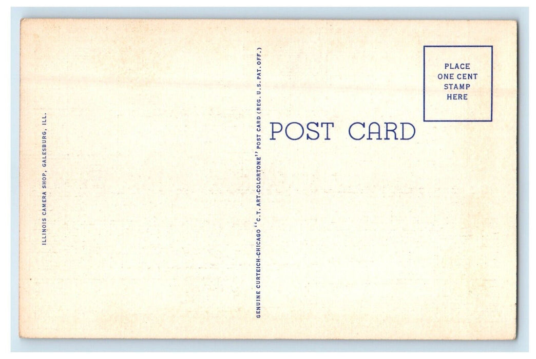 c1940's Public Library Building Galesburg Illinois IL Unposted Vintage Postcard