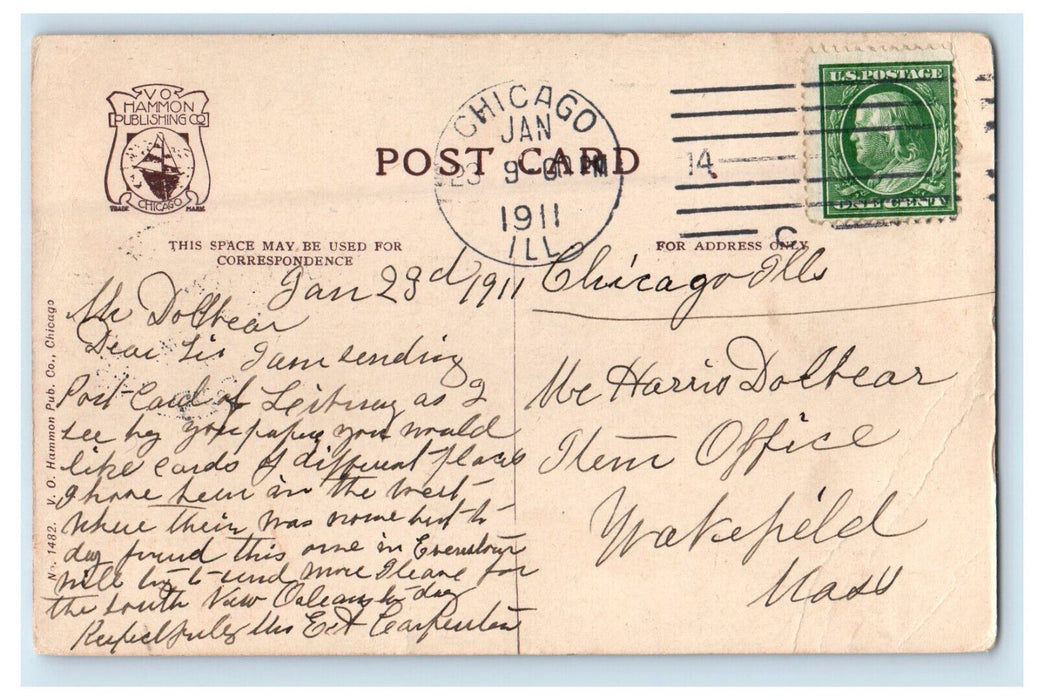 1911 Evanston Public Library Evanston Illinois IL Chicago IL Antique Postcard
