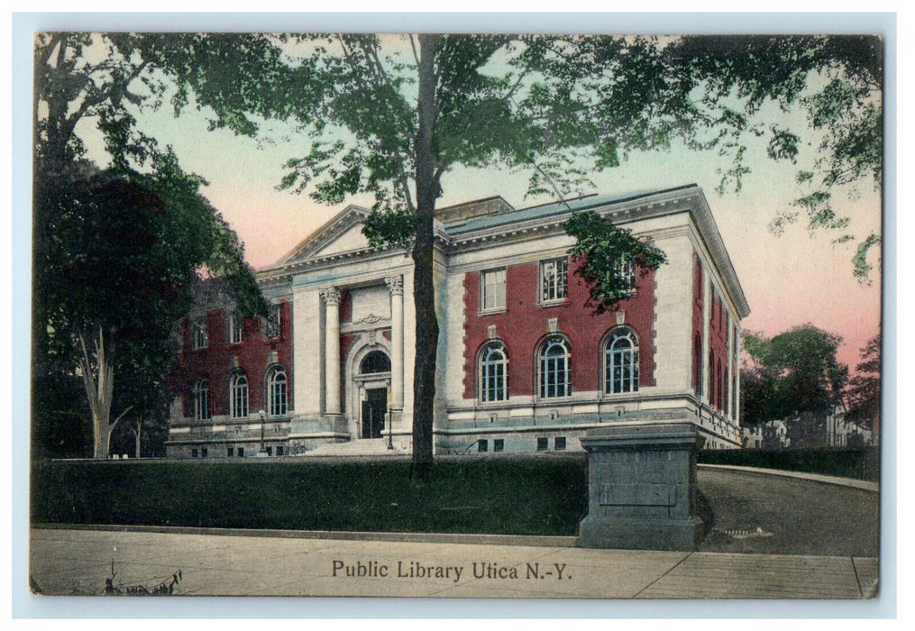 c1910 Public Library Utica New York NY Unposted Antique Postcard