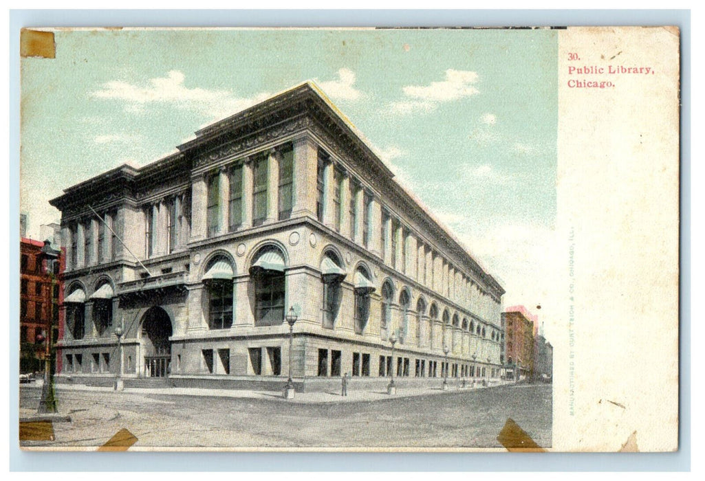 c1905 Public Library Chicago Illinois IL Unposted Antique Postcard