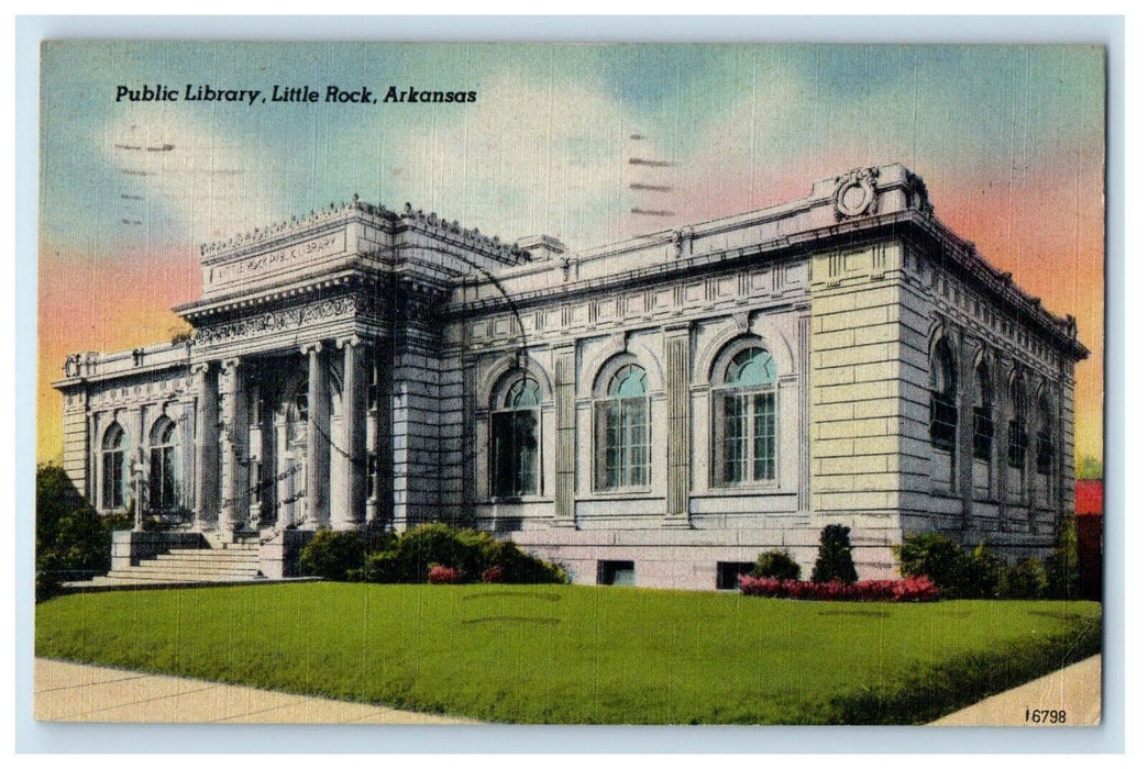 1946 Public Library Building Little Rock Arkansas AK Posted Vintage Postcard