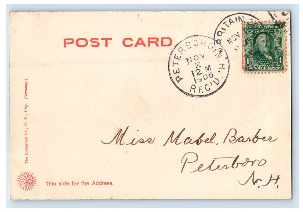 1906 Public Library New Britain CT Peterboro NH Rotograph Co. Postcard