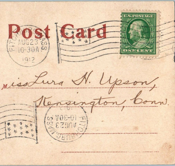 1912 Panoramic View of Whalom Lake, Whalom Park, Massachusetts MA Postcard