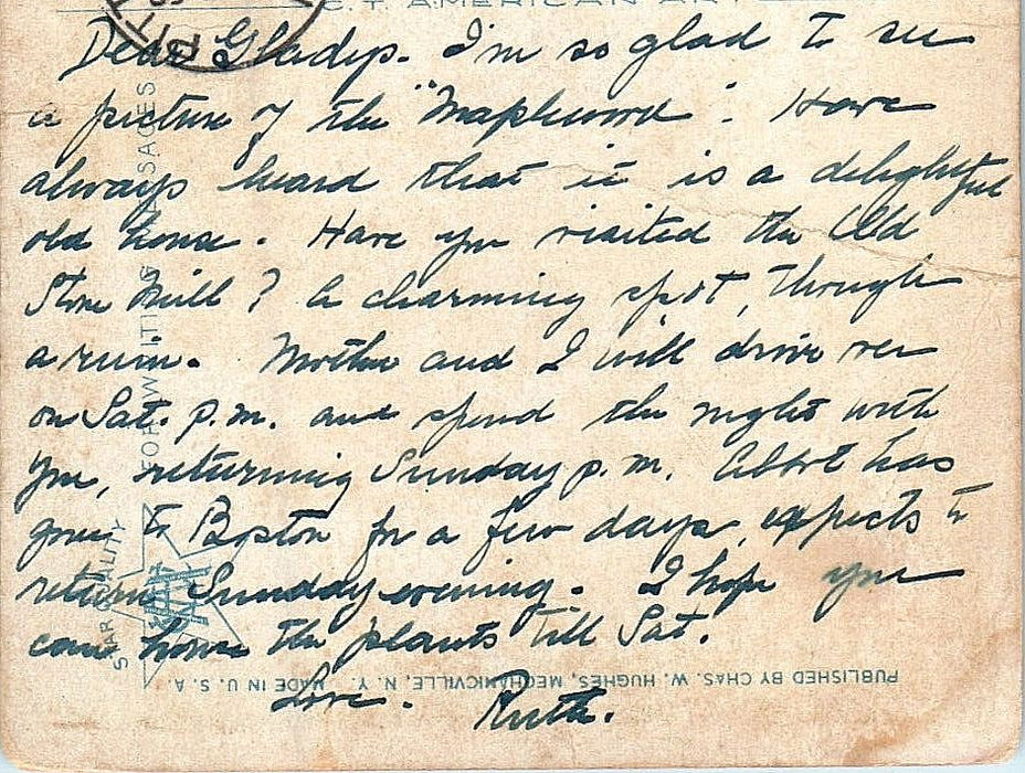 1929 Old Stone Mill, Factory Hollow, Greenfield, Massachusetts MA Postcard