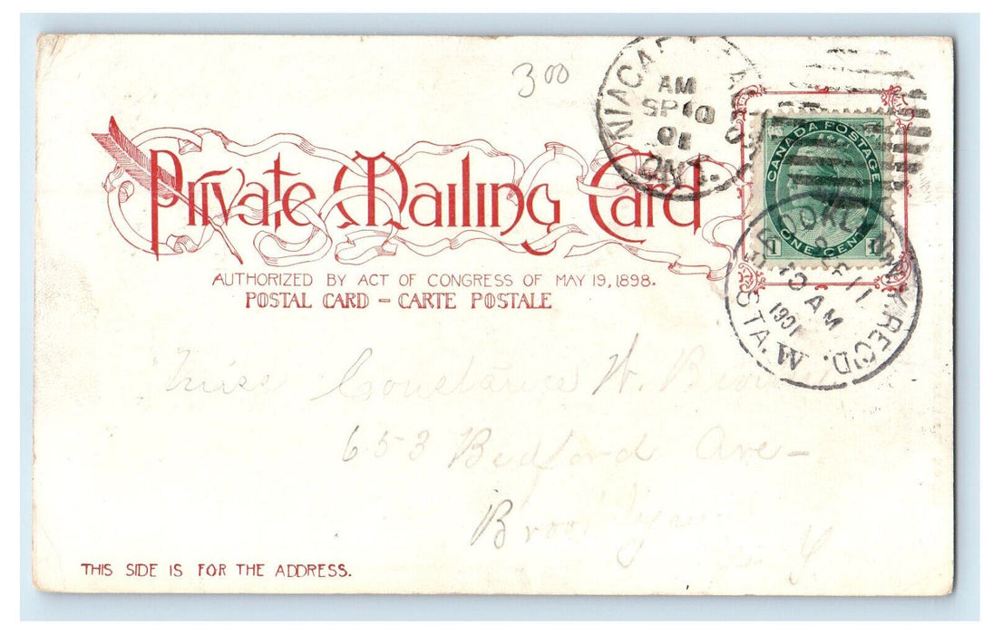 1901 Horse Shoe From Goat Island Niagara Falls CA Booklyn NY PMC Postcard