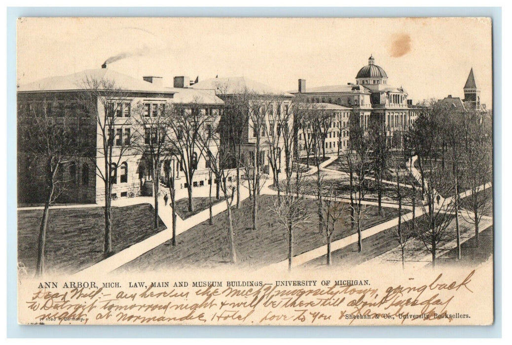 1937 University of Michigan Buildings, Ann Arbor, Michigan MI Postcard