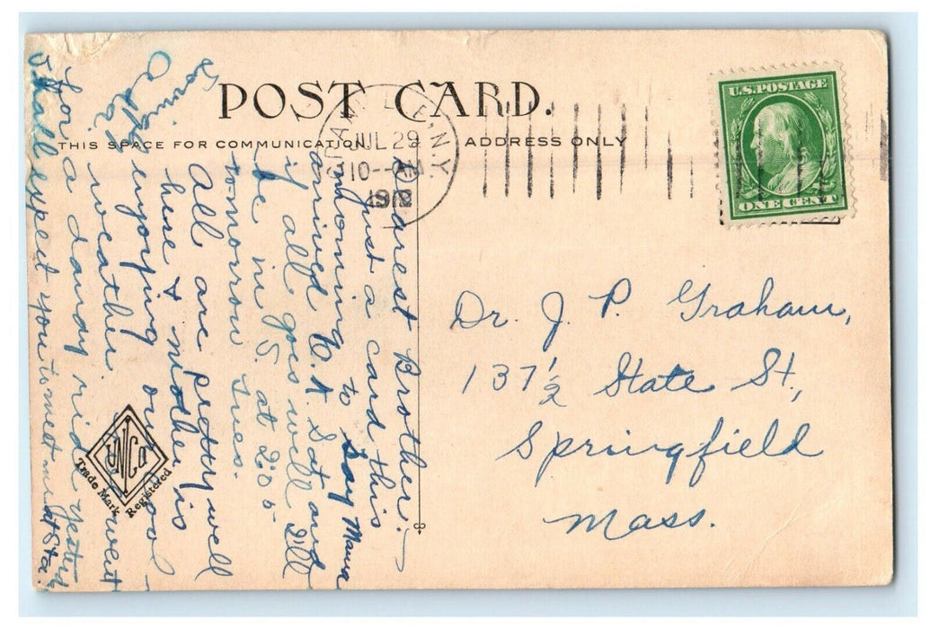 1912 Sacred Heart Church Springfield Massachusetts MA Posted Antique Postcard
