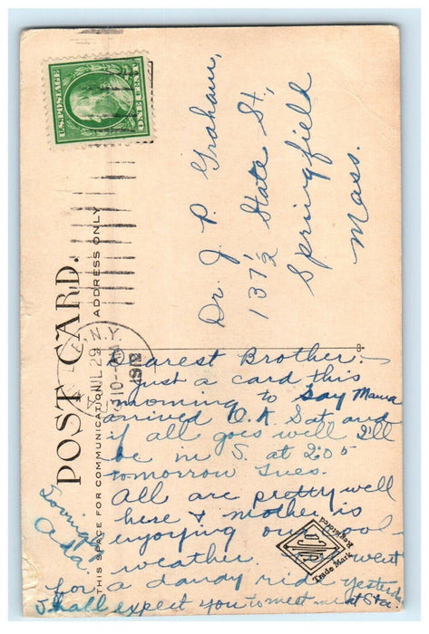 1912 Sacred Heart Church Springfield Massachusetts MA Posted Antique Postcard