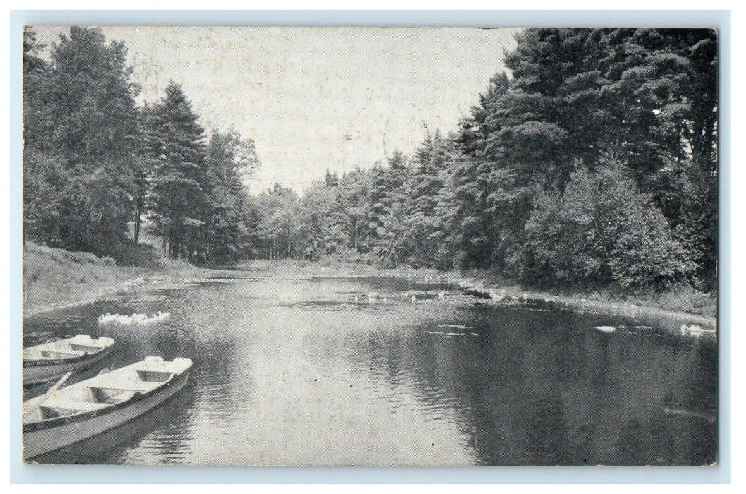 1947 View Of The Pond Stanley Park Westfield Massachusetts MA Vintage Postcard