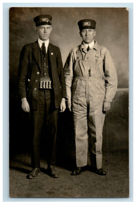 1924 Electric Streetcar Railway Conductor Train Buffalo NY RPPC Photo Postcard