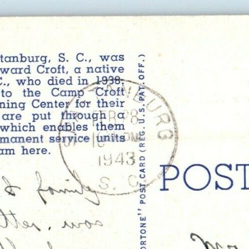 1943 Instruction In Firing Prone Position Camp Croft South Carolina SC Postcard