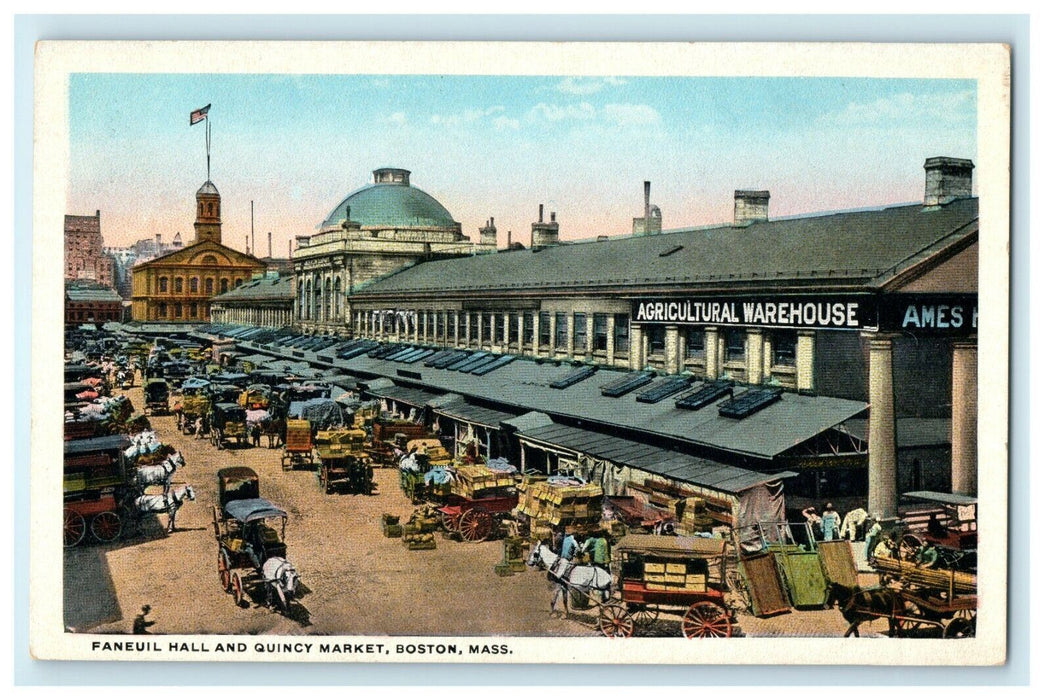 c1910 Faneuil Hall And Quincy Market Boston Massachusetts Unposted Postcard