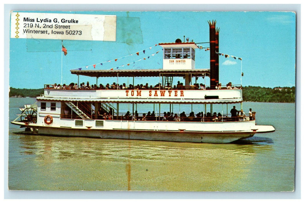 1982 The Tom Sawyer Paddle Wheel Boat Lake of the Ozarks Postcard