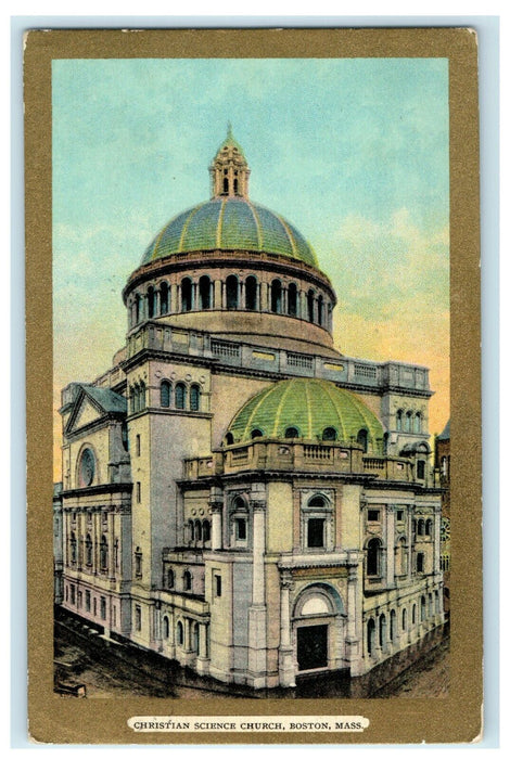 1911 Christian Science Church Boston Massachusetts MA Antique Postcard