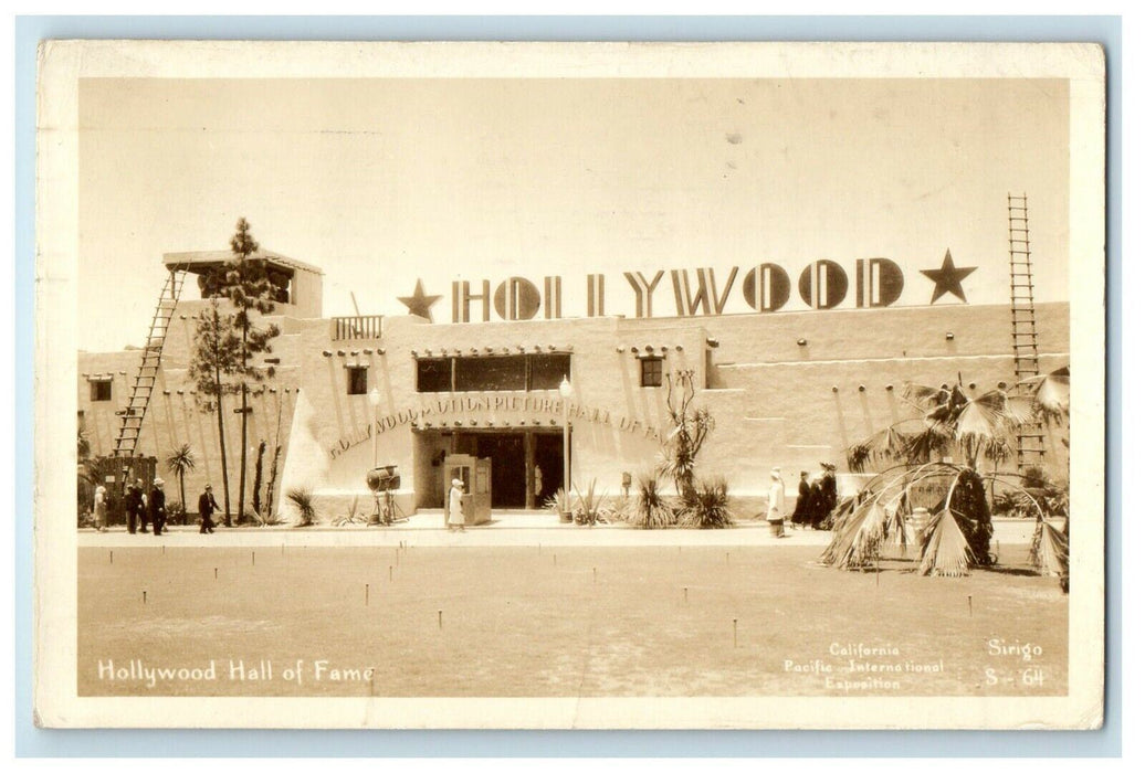 1935 Hollywood CA, Pacific International Exposition RPPC Photo Postcard