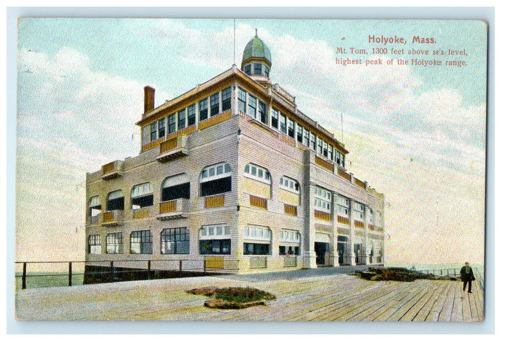 1913 Highest Peak of Holyoke Range, Mt. Tom, Holyoke, Massachusetts MA Postcard