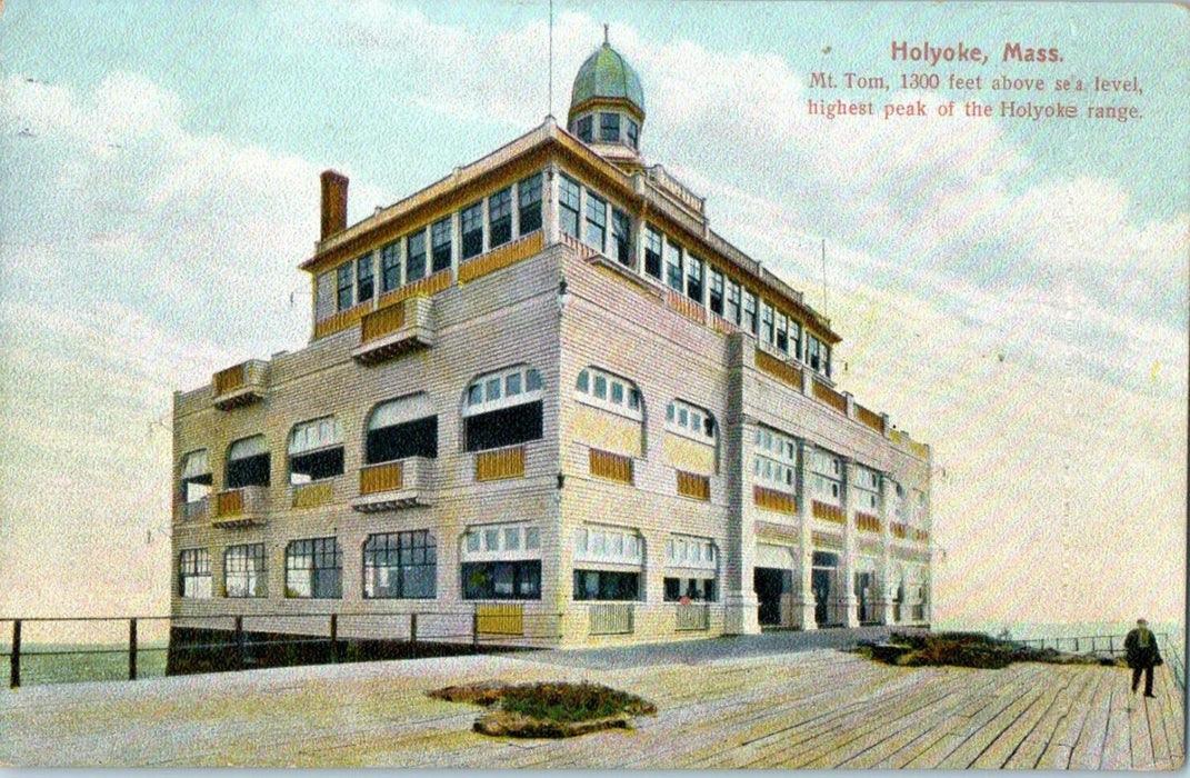 1913 Highest Peak of Holyoke Range, Mt. Tom, Holyoke, Massachusetts MA Postcard