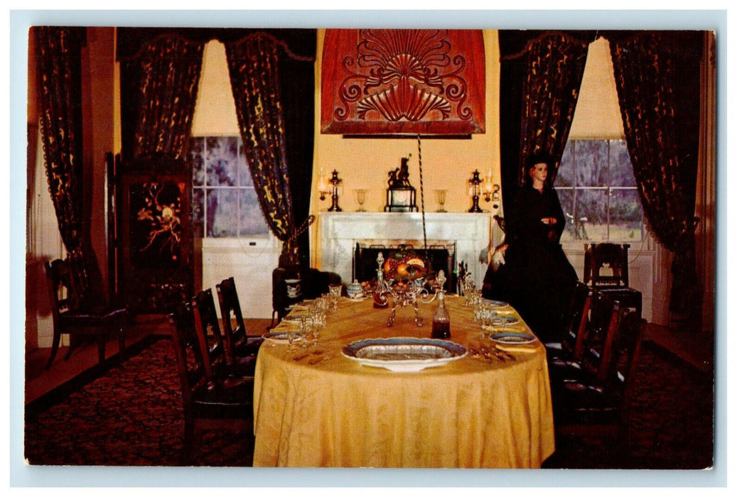 c1960s Ante-bellum Mansion, Dining Room Melrose, Natchez Mississippi MS Postcard
